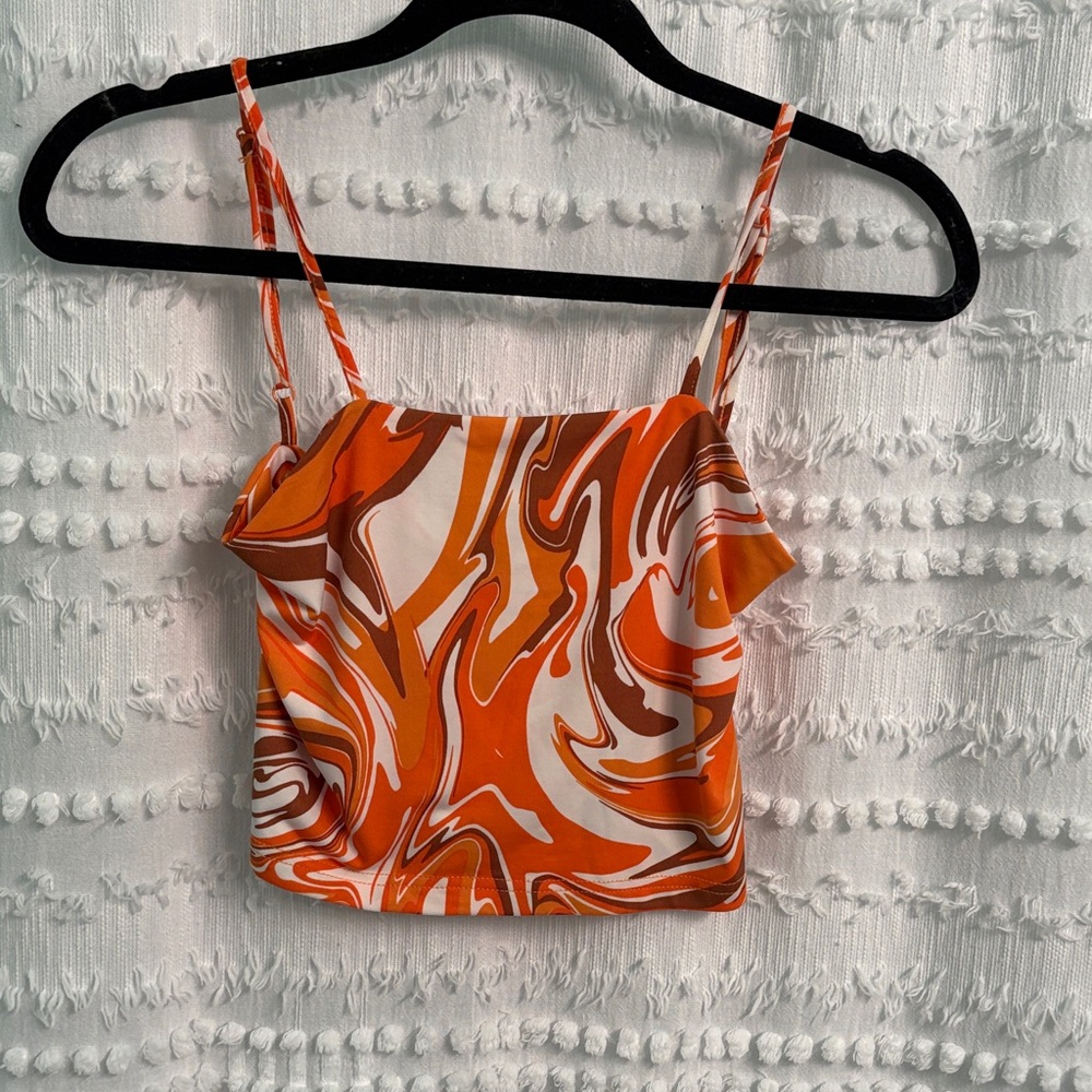 Rue21 Orange and White Swirl Camisole